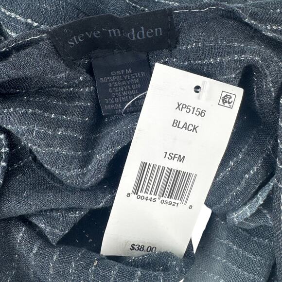 Steve Madden Women’s Ombre Open-Front Kimono Wrap – Black/Gray, One Size - Picture 3 of 4